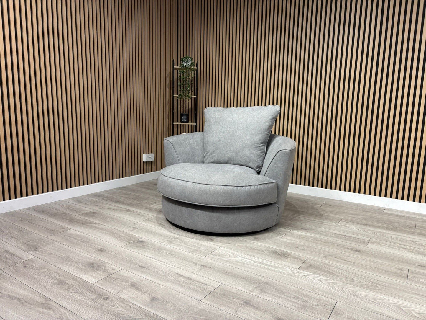 Furniture Village LEGEND Fabric Swivel Chair / Armchair, Pewter - RRP £845
