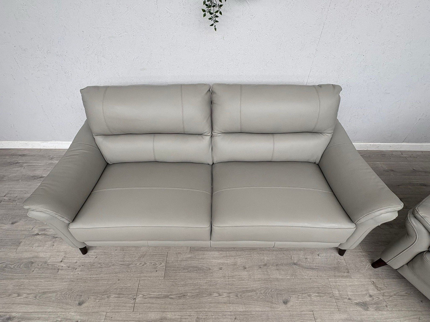 Furniture Village WINNER Leather 3 + 2 Seater Sofa Set, Light Grey - RRP £1,890