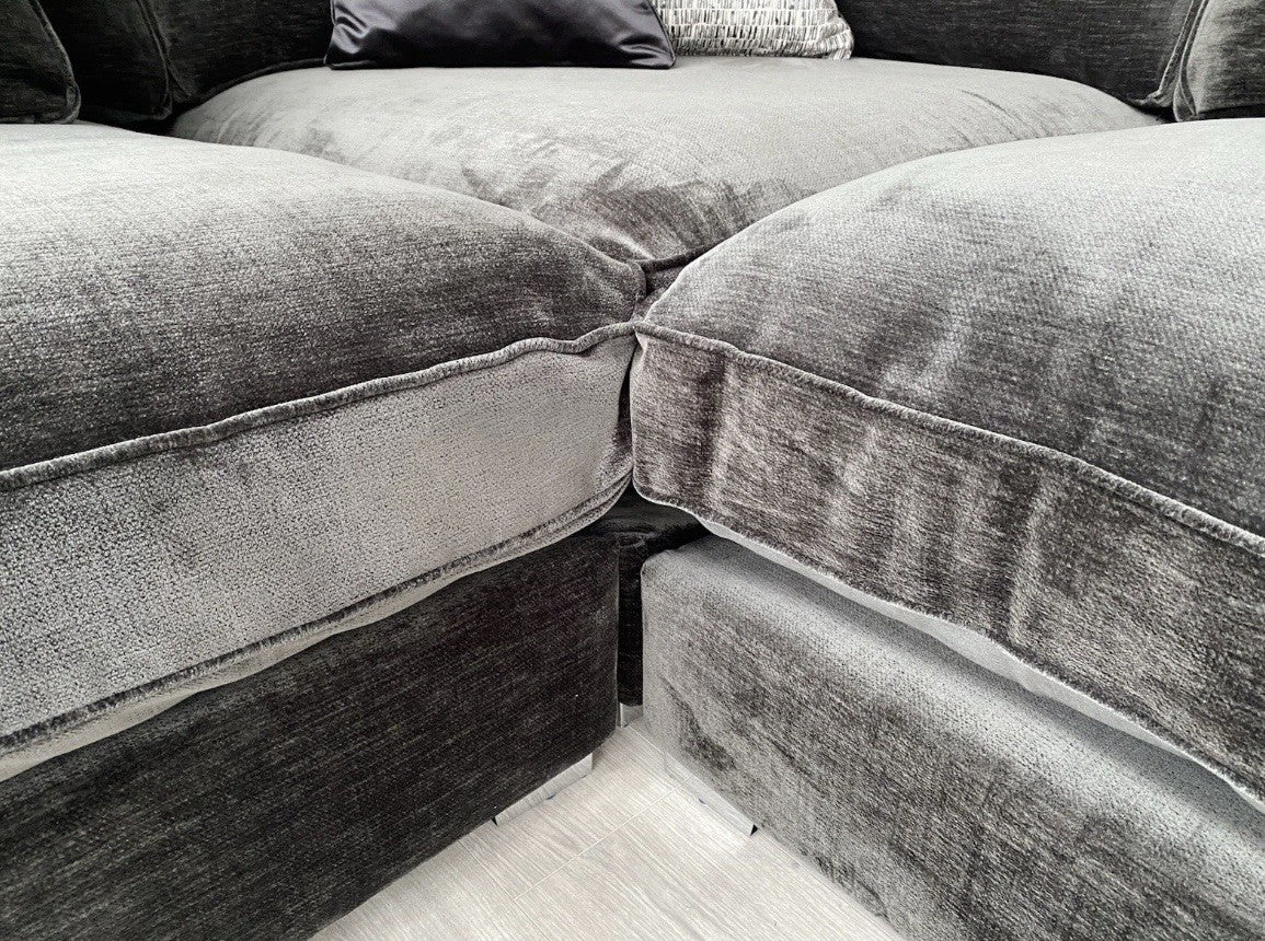 Sofology - CAVALLI Fabric Corner Sofa, 3 Corner 1.5 Chenille Slate - RRP £4,599