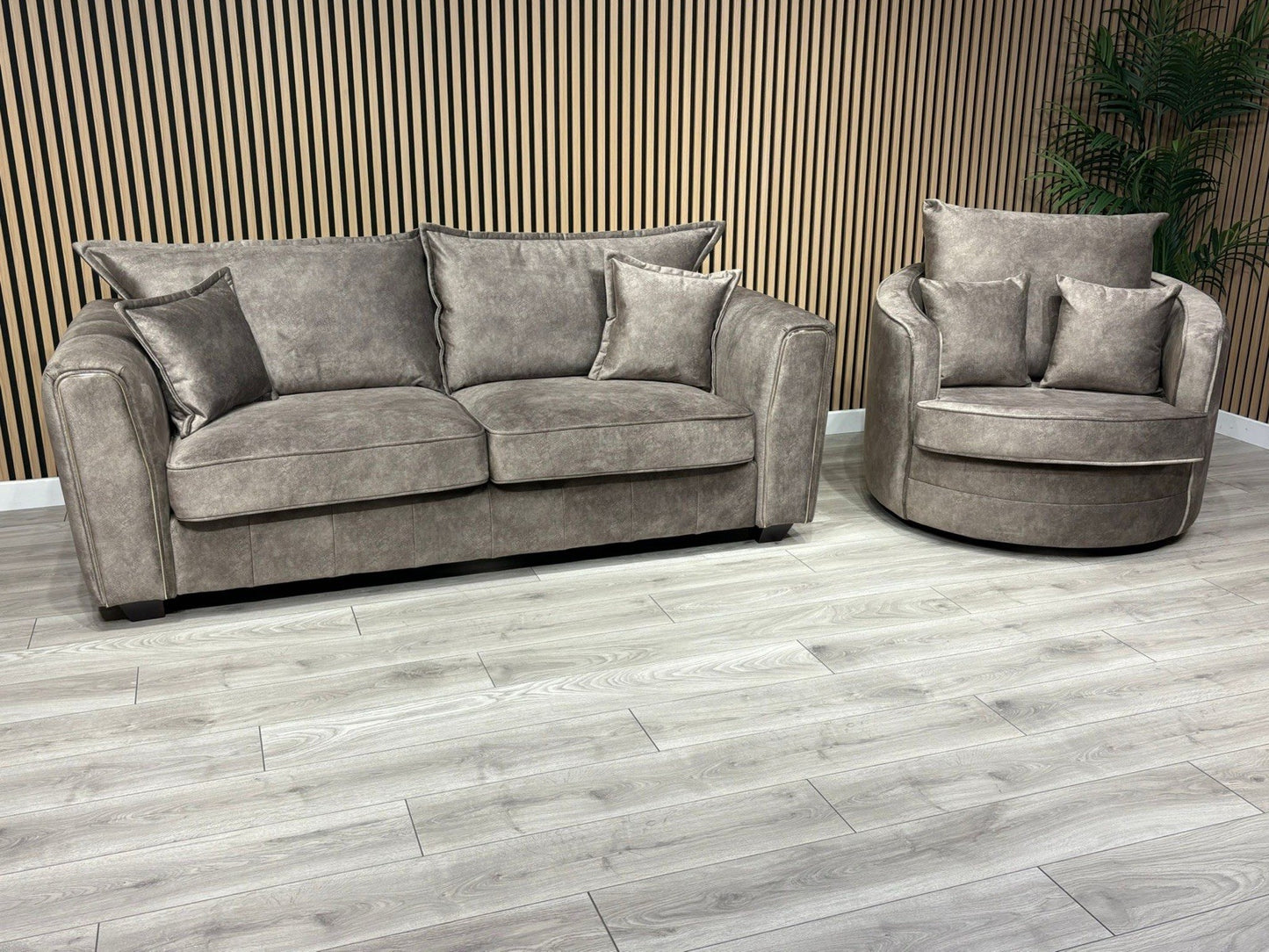 DFS - CHERISHED Style 3 Seater Sofa + Swivel Armchair, Formal Back - RRP £2,248