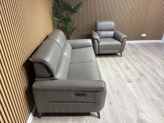 Furniture Village JUDE Style Leather 3 Seater Sofa + Armchair Set - RRP £4,490