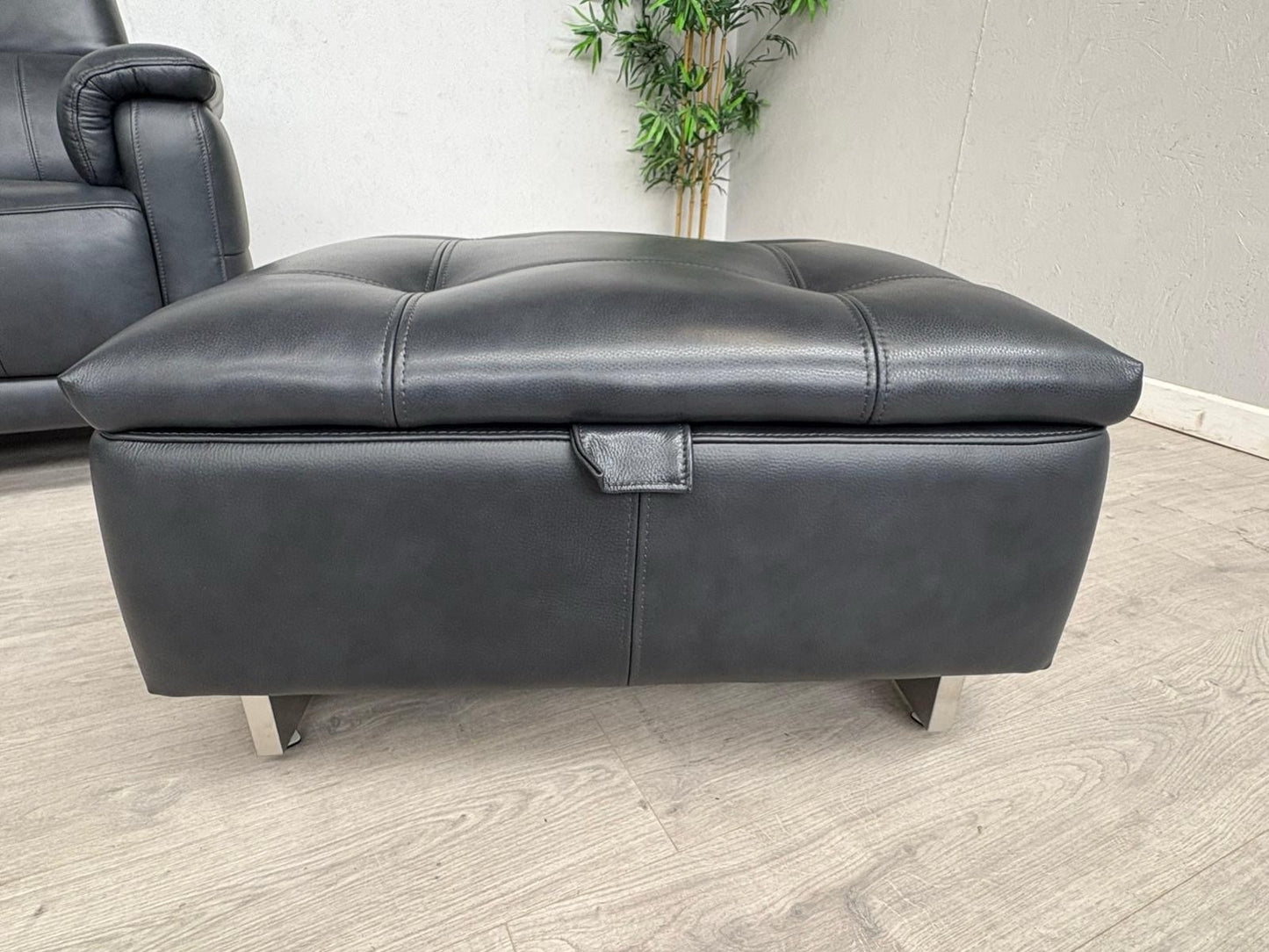 Furniture Village MOET Leather 2 Seater Power Recliner Sofa + Stool - RRP £3,290