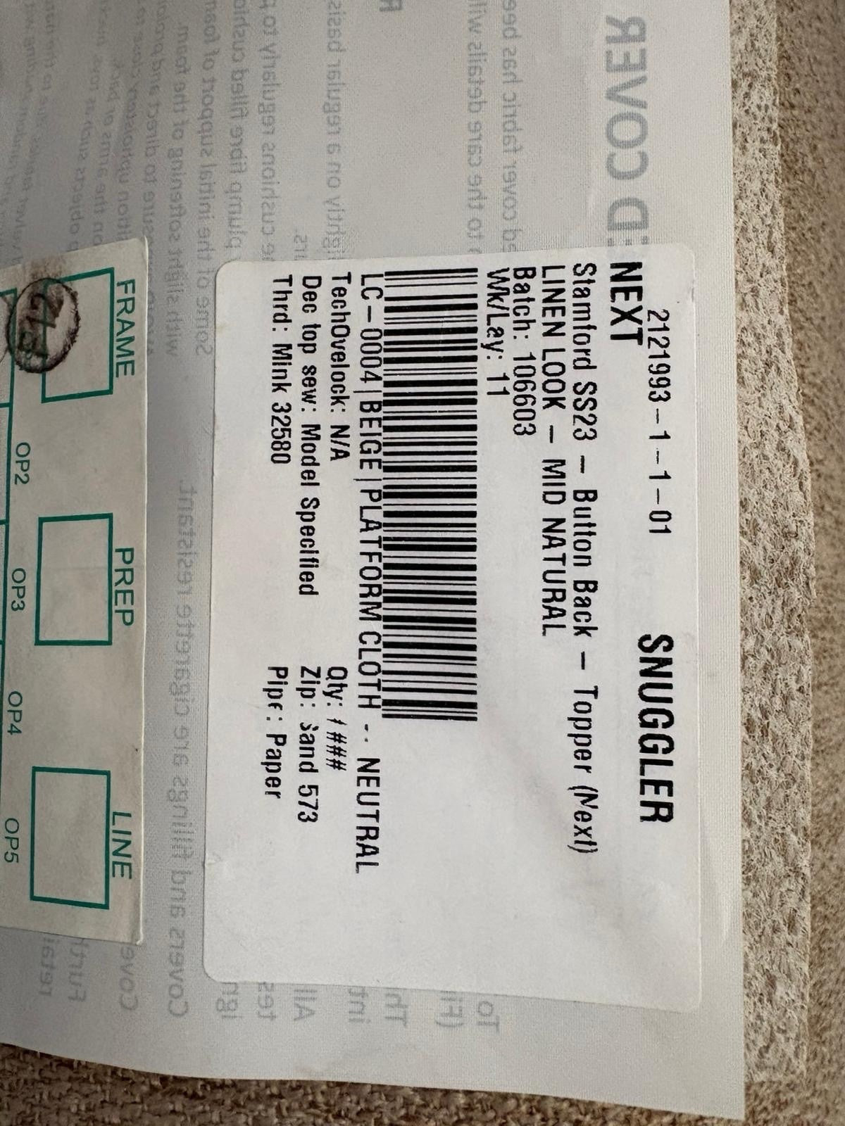 NEXT - Stamford Fabric Button Back Snuggler Armchair, Mid Natural - RRP £899