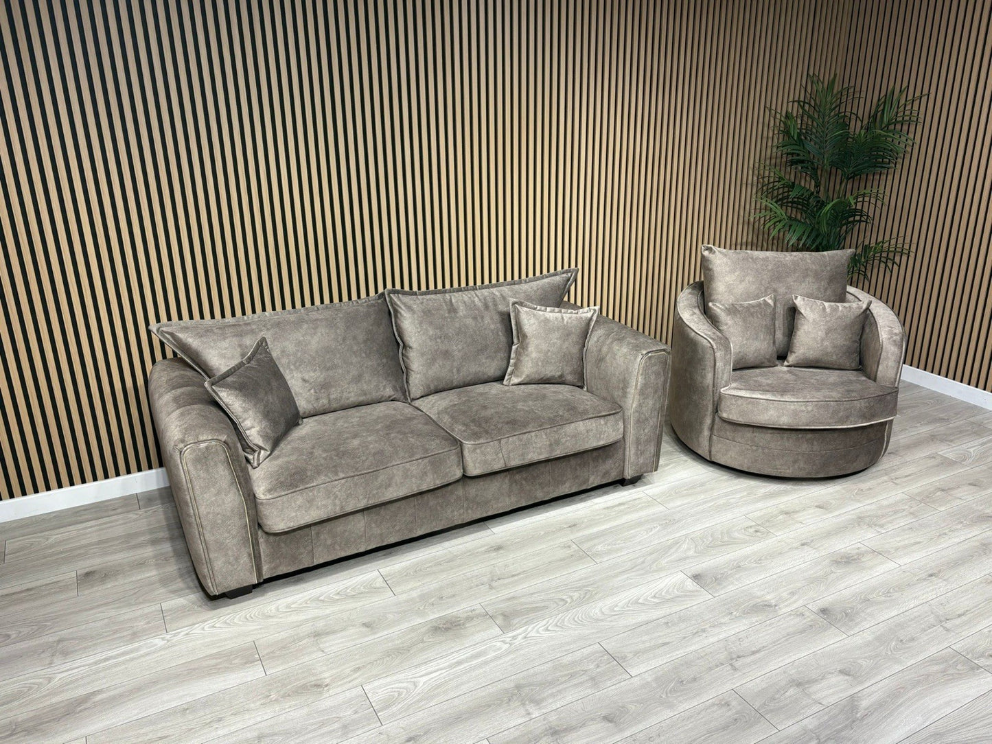 DFS - CHERISHED Style 3 Seater Sofa + Swivel Armchair, Formal Back - RRP £2,248