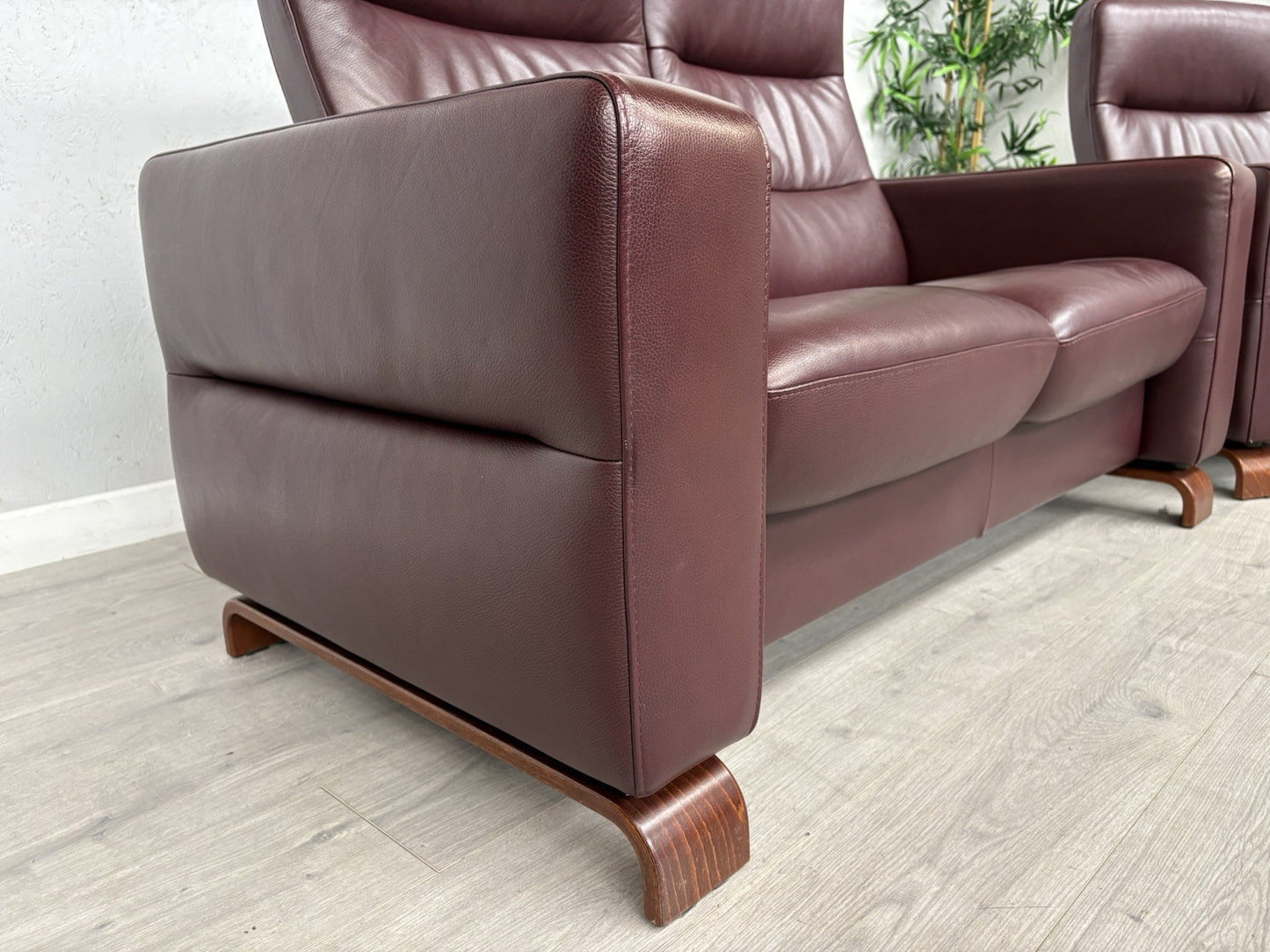 Stressless WAVE Leather High Back 2 Seater Sofa + Armchair - RRP £4,998