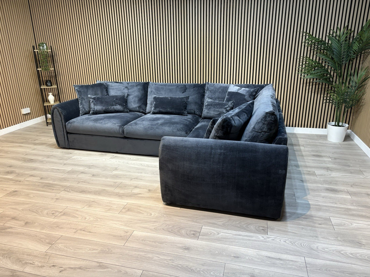 Sofology MARBLE ARCH Style Fabric RHF Corner Sofa, Black - RRP £3,599