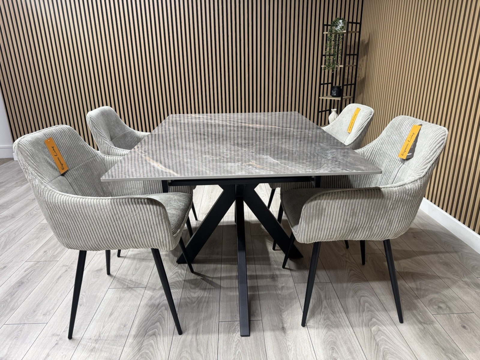 NEXT Sample CRETE Marble Effect Extending Dining Table x