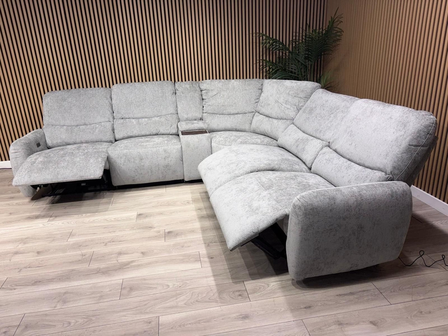 SOHO Fabric Modular 2 Corner 2 Console Sofa Set, Power Recliners - RRP £2,995