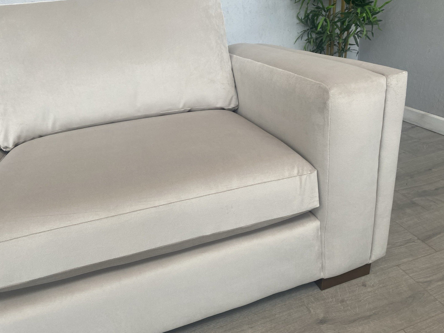 Very Home MAISON Velvet Fabric 3 Seater Sofa, Natural - RRP £1,199