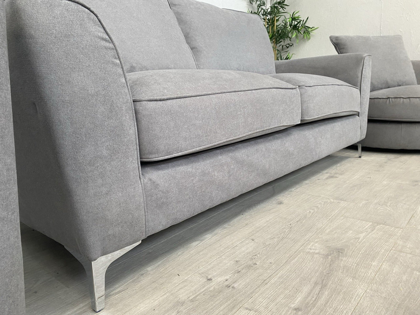 Furniture Village LEGEND Fabric 3 Seater Sofa, Armchair + Swivel Chair RRP £2835