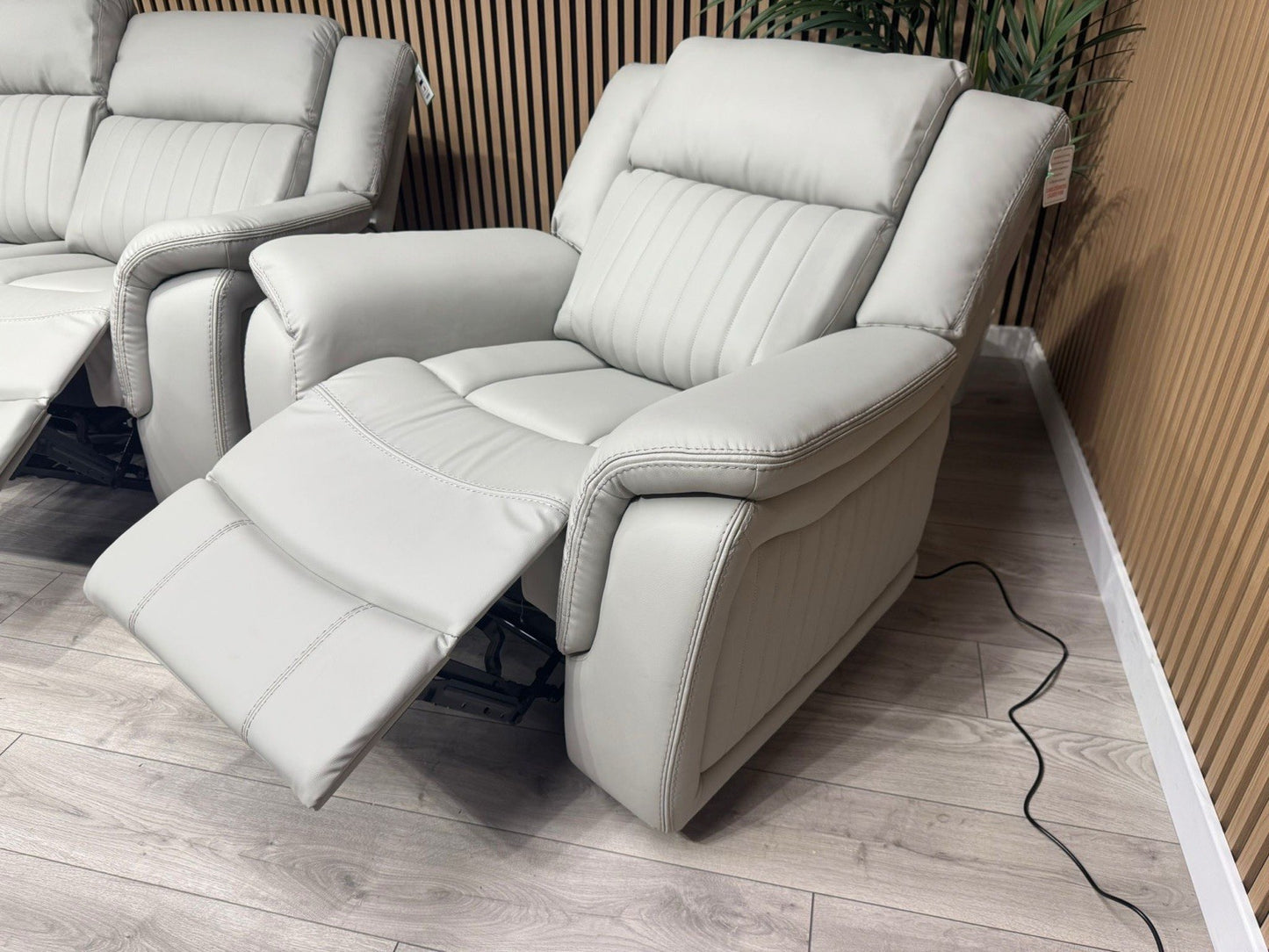 DOMINO Leather 3 Seater Sofa + 2 x Armchairs Set, Power Recliners - RRP £3,495