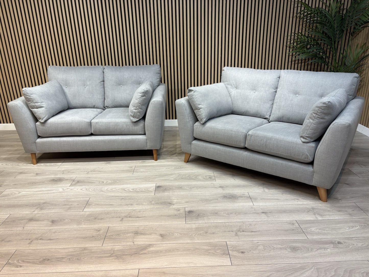 John Lewis ALFIE Fabric 2 x Small 2 Seater Sofa Set, Light Grey - RRP £1,598