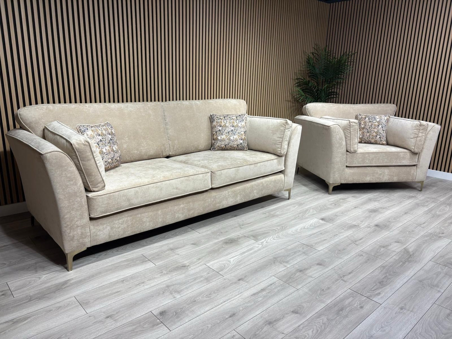 Furniture Village SASHA Fabric 4 Seater Sofa + Large Cuddle Armchair - RRP £3490