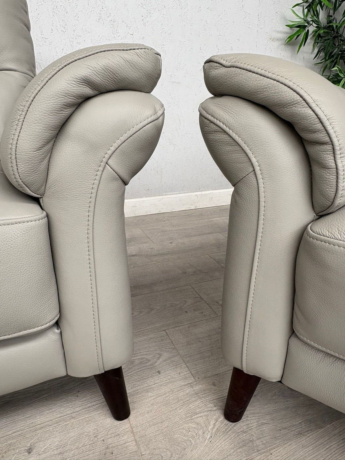 Furniture Village WINNER Leather 3 + 2 Seater Sofa Set, Light Grey - RRP £1,890