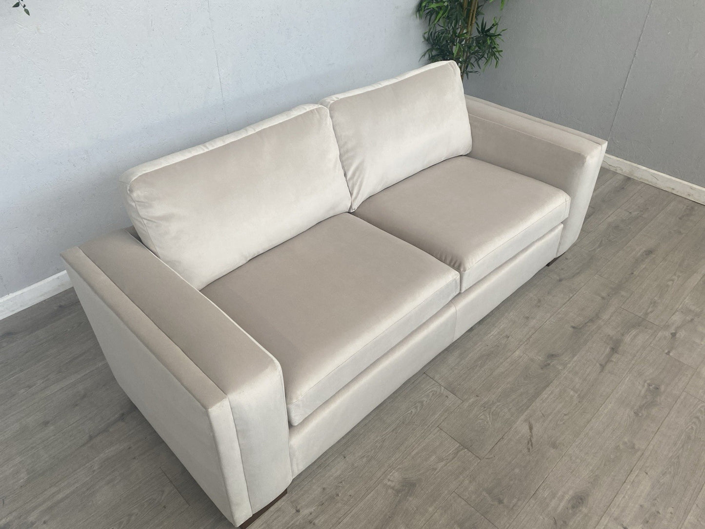 Very Home MAISON Velvet Fabric 3 Seater Sofa, Natural - RRP £1,199