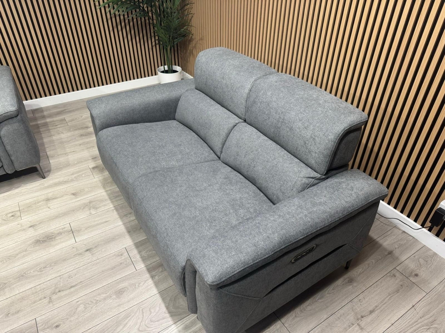 DFS Sample - SAN MATEO Style Fabric 3 + 2 Seater Power Sofa Set - RRP £3,098