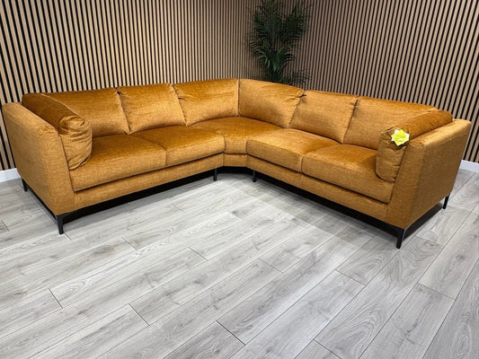 NEW Rene Fabric Corner Sofa, Amber - RRP £2495