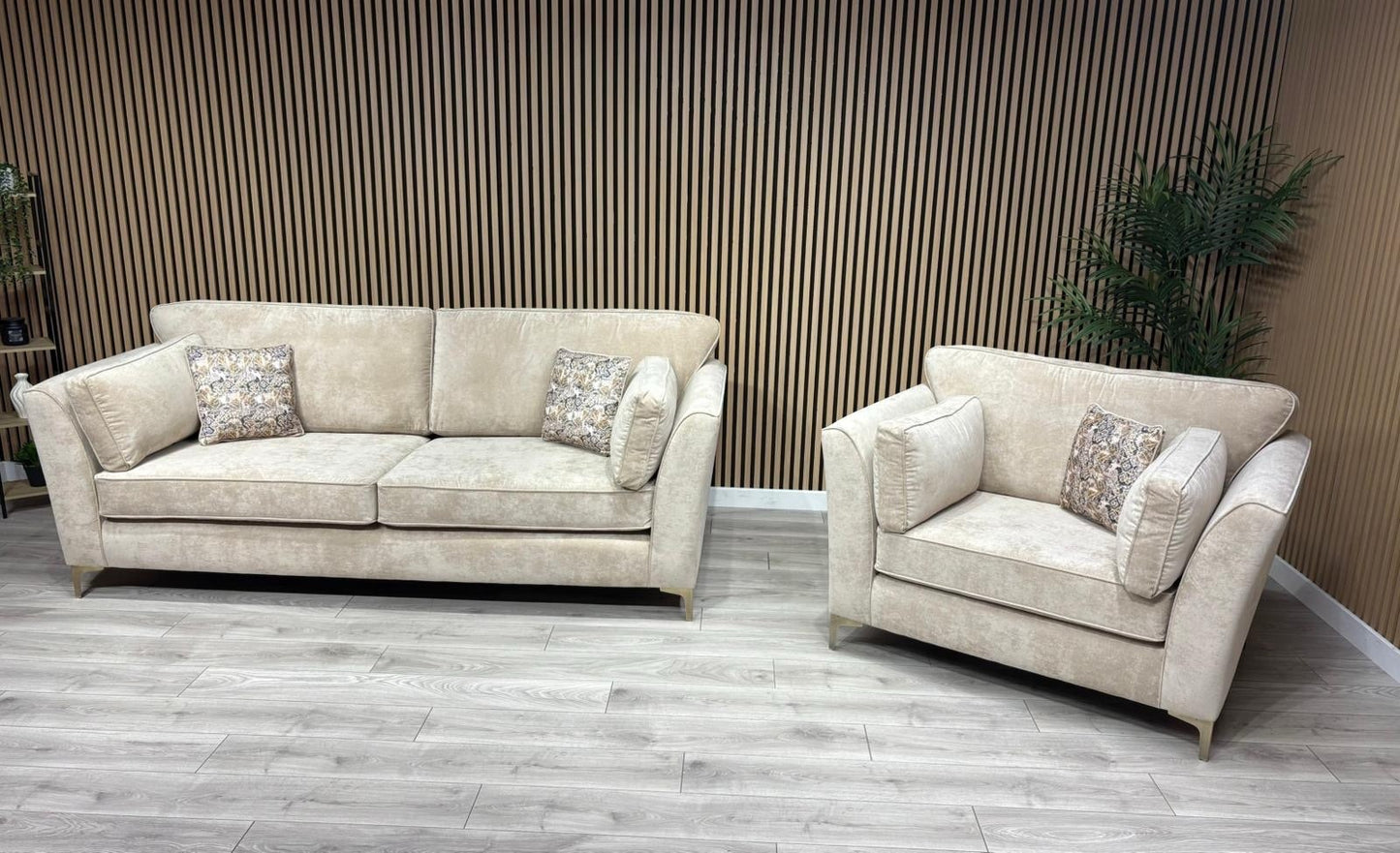 Furniture Village SASHA Fabric 4 Seater Sofa + Large Cuddle Armchair - RRP £3490