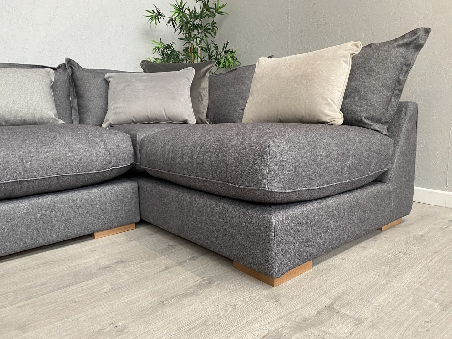Sofology - GAIA Fabric RHF Open End Corner Sofa, Grey Slate Mix - RRP £3,499