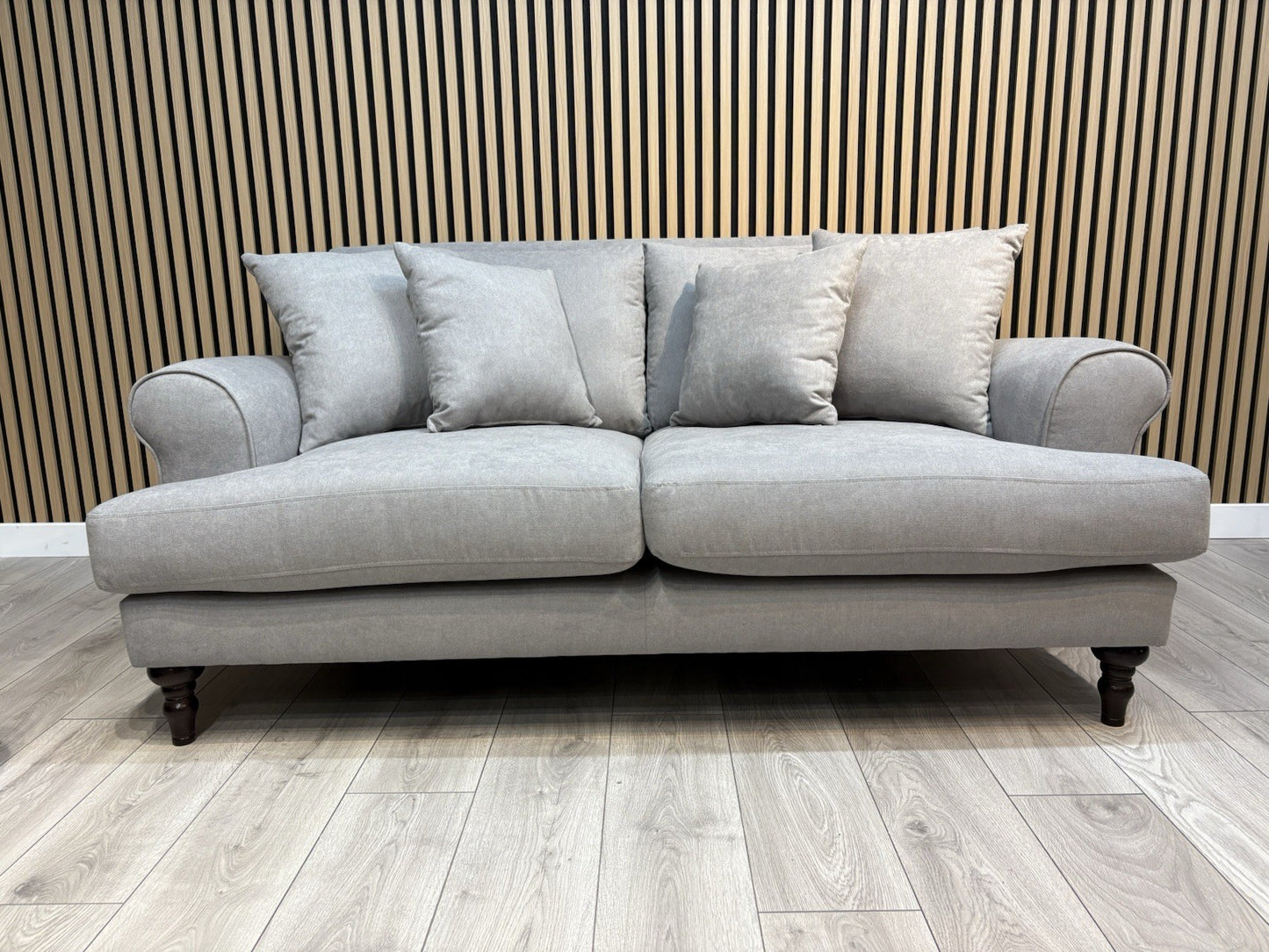 Laura Ashley LYNDEN Style Fabric 3 Seater + 2 Seater Sofa Set, Grey - RRP £2,500