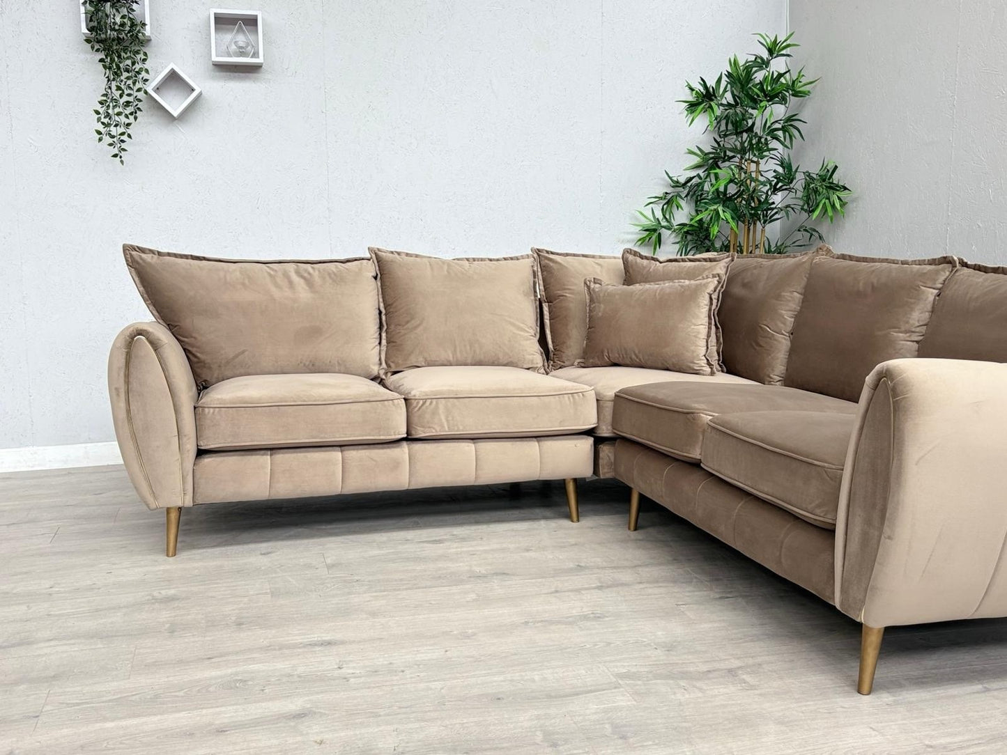 Sofology - GABRIELLE Style Fabric 2 Corner 2 Sofa, Latte - RRP £2,599