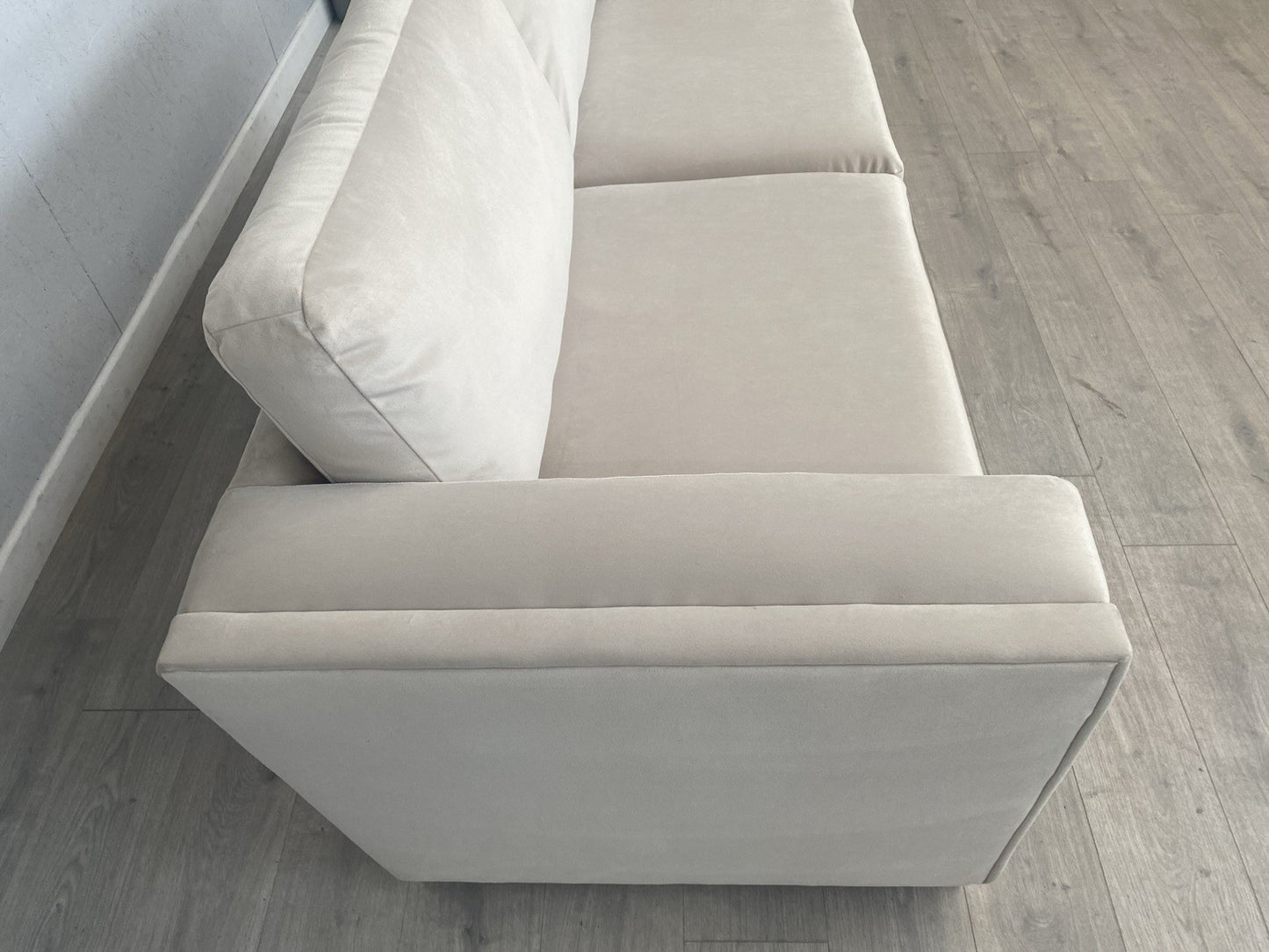 Very Home MAISON Velvet Fabric 3 Seater Sofa, Natural - RRP £1,199
