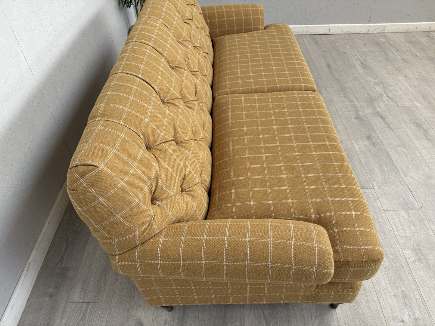 Dunelm - CANTERBURY 4 Seater Chesterfield Sofa, Check Ochre - RRP £1399