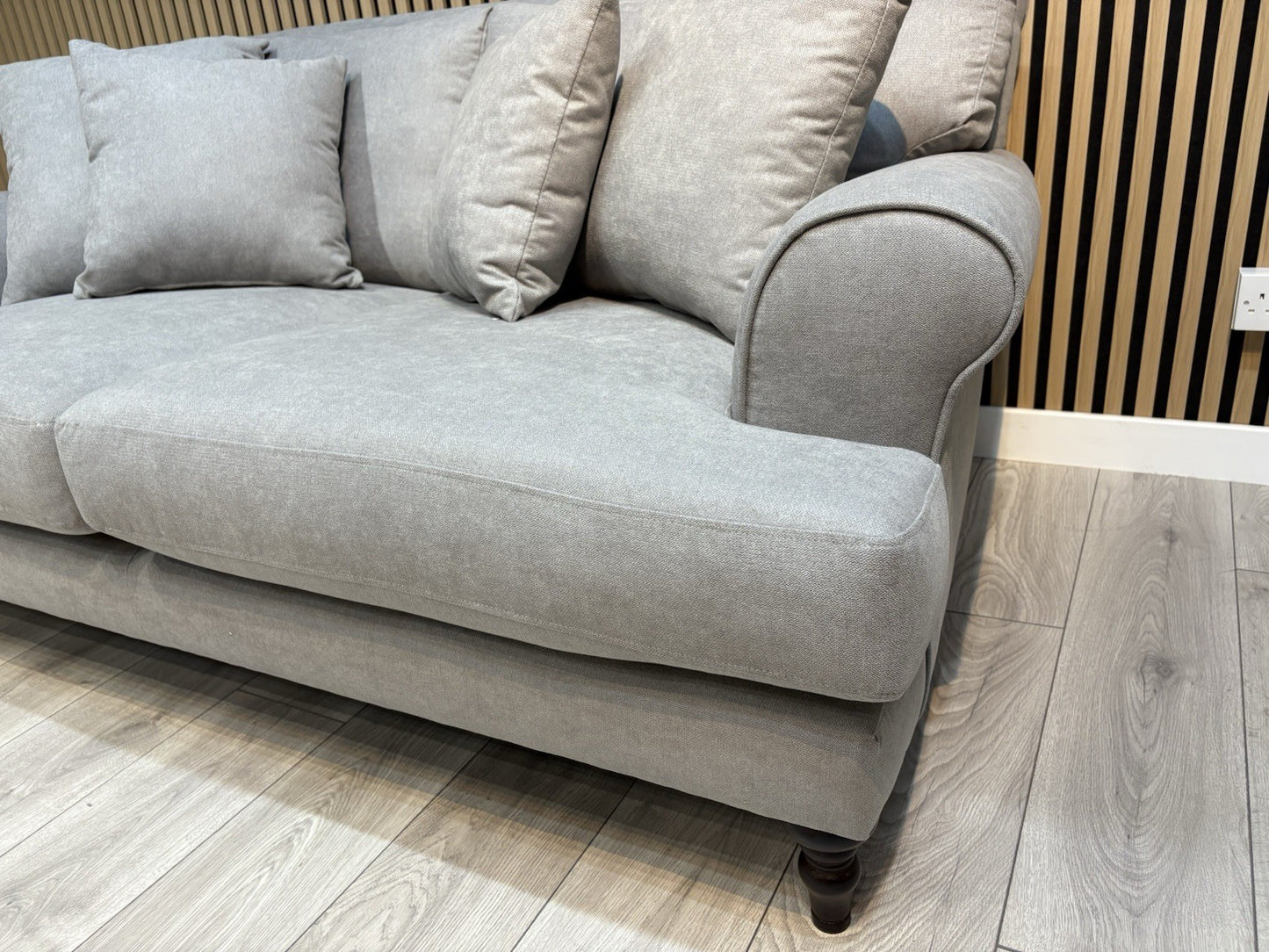 Laura Ashley LYNDEN Style Fabric 3 Seater + 2 Seater Sofa Set, Grey - RRP £2,500