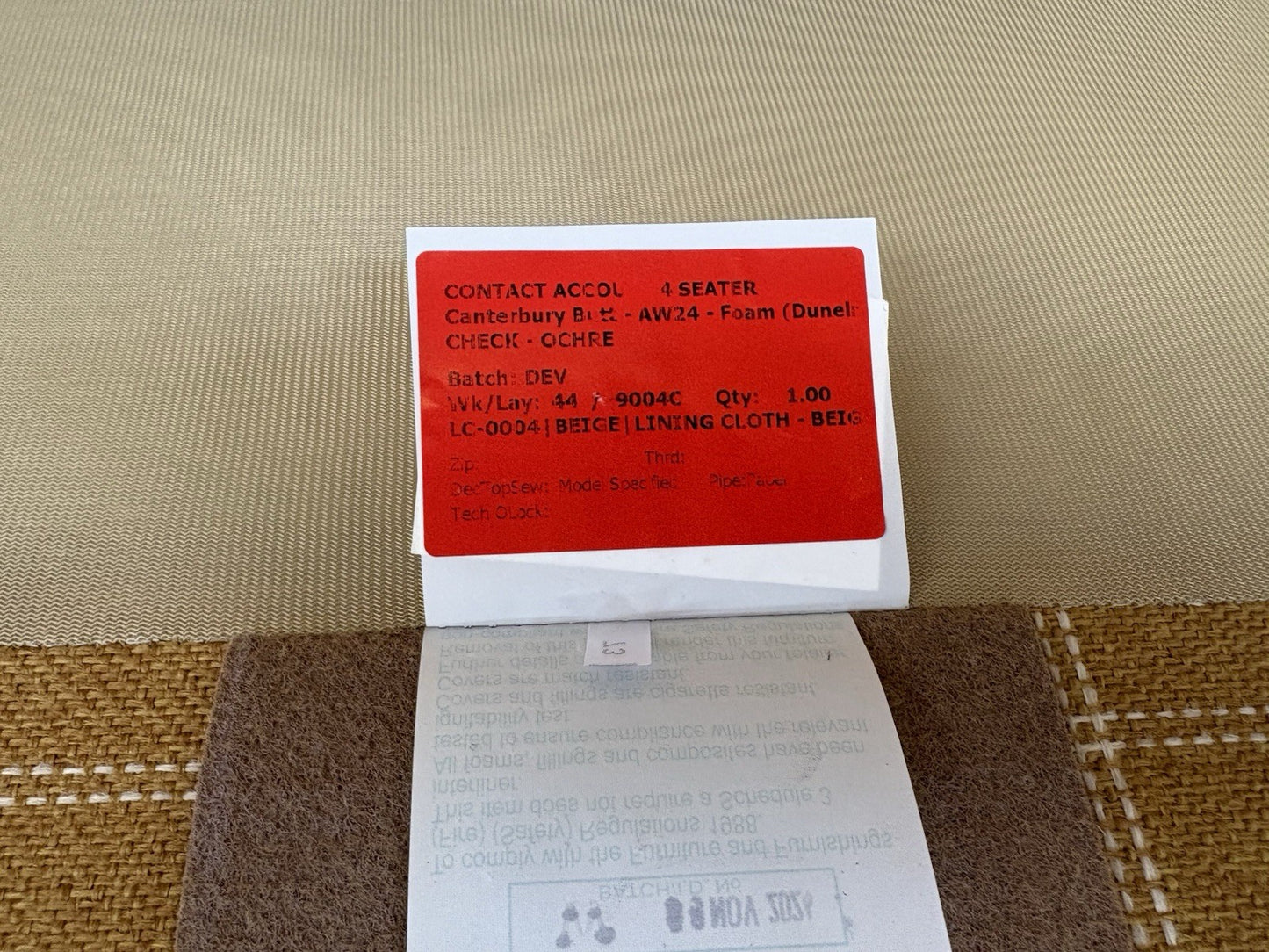 Dunelm - CANTERBURY 4 Seater Chesterfield Sofa, Check Ochre - RRP £1399