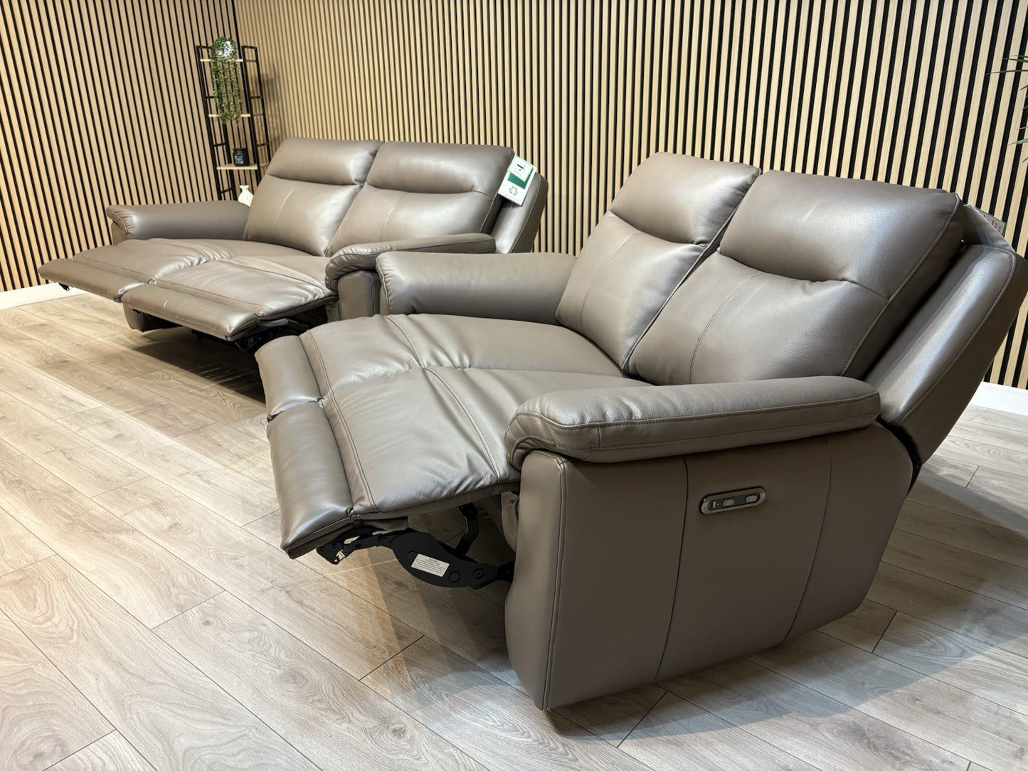 NAVONA 3 Seater + 2 Seater Leather Sofa Set, Power Recliners - RRP £3,498