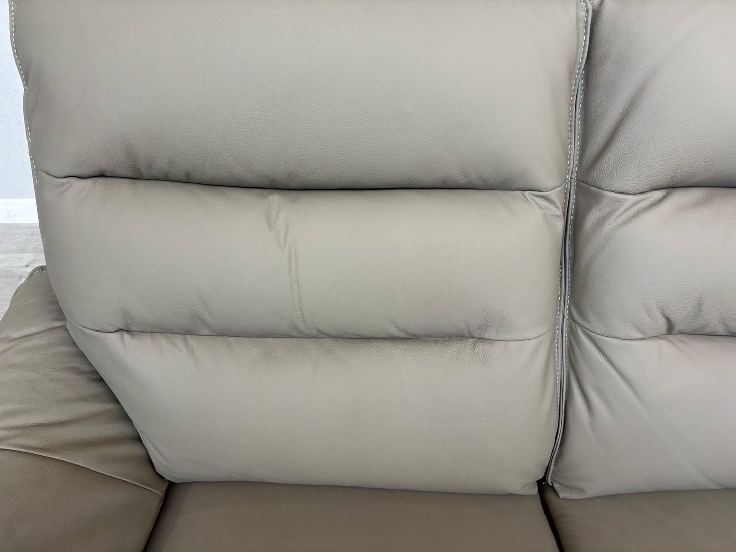 Oak Furniture Land Carter Grey Leather 2 Seater Sofa, - RRP £1349