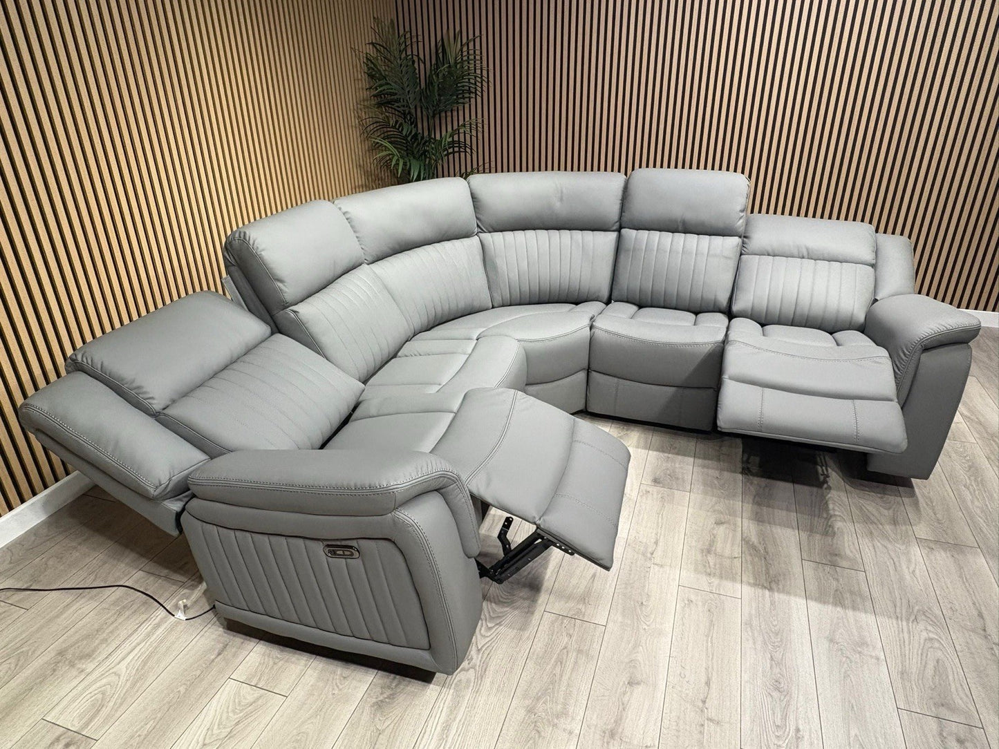 DOMINO Leather Modular Corner Sofa Set, Power Recliners - RRP £2,995
