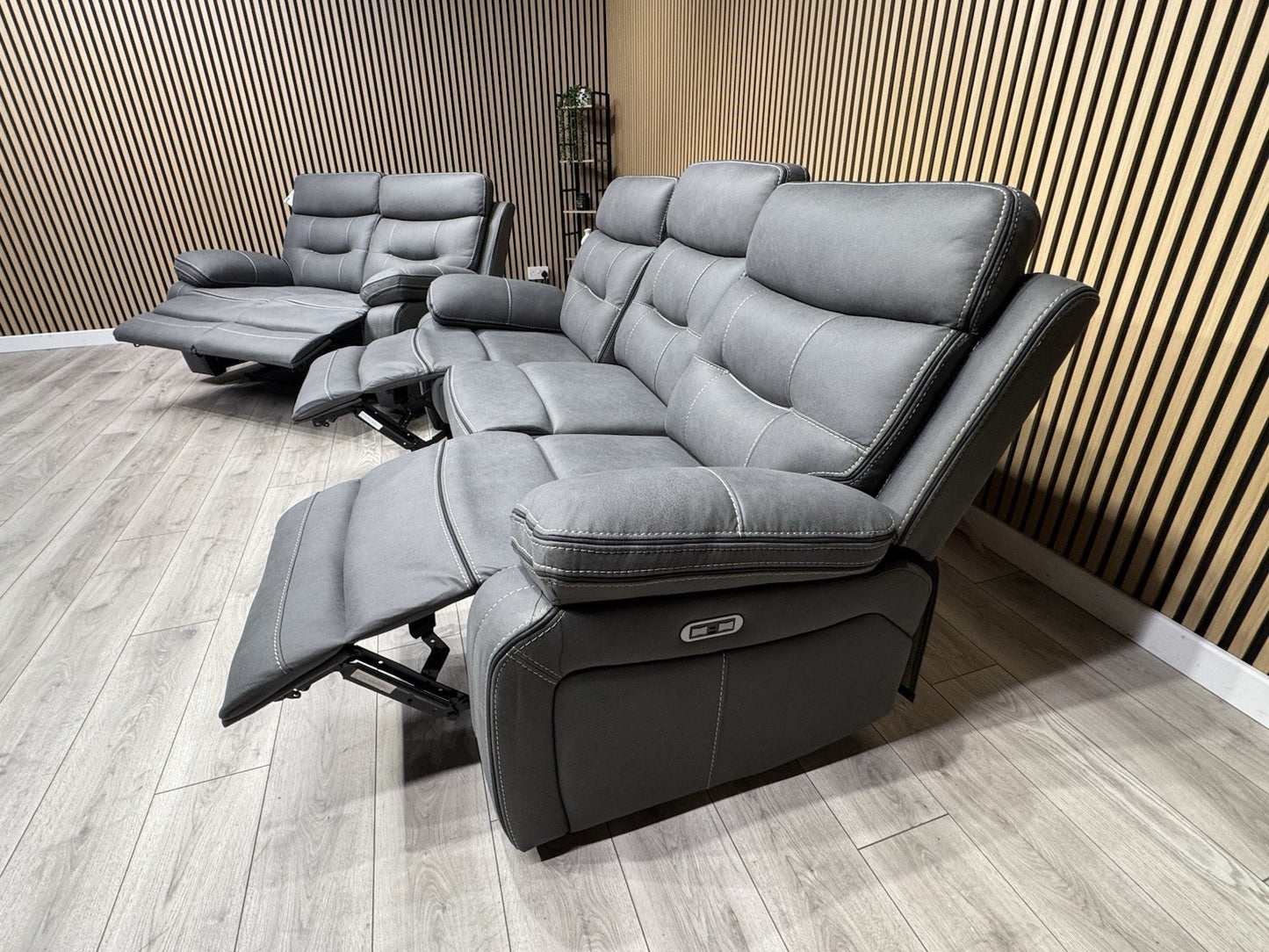 DFS Eiger Style Fabric 3+2 Seater Power Sofa Set RRP £2788