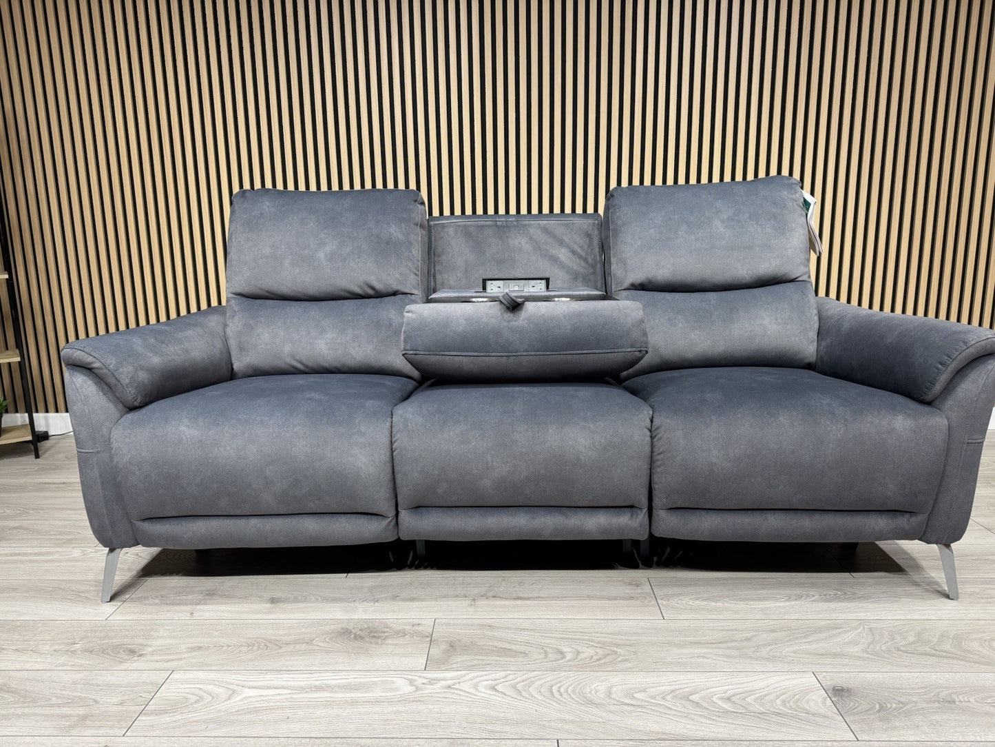 F. Village DAYTONA Fabric 3 Seater Power Recliner Bluetooth Sofa - RRP £1,695