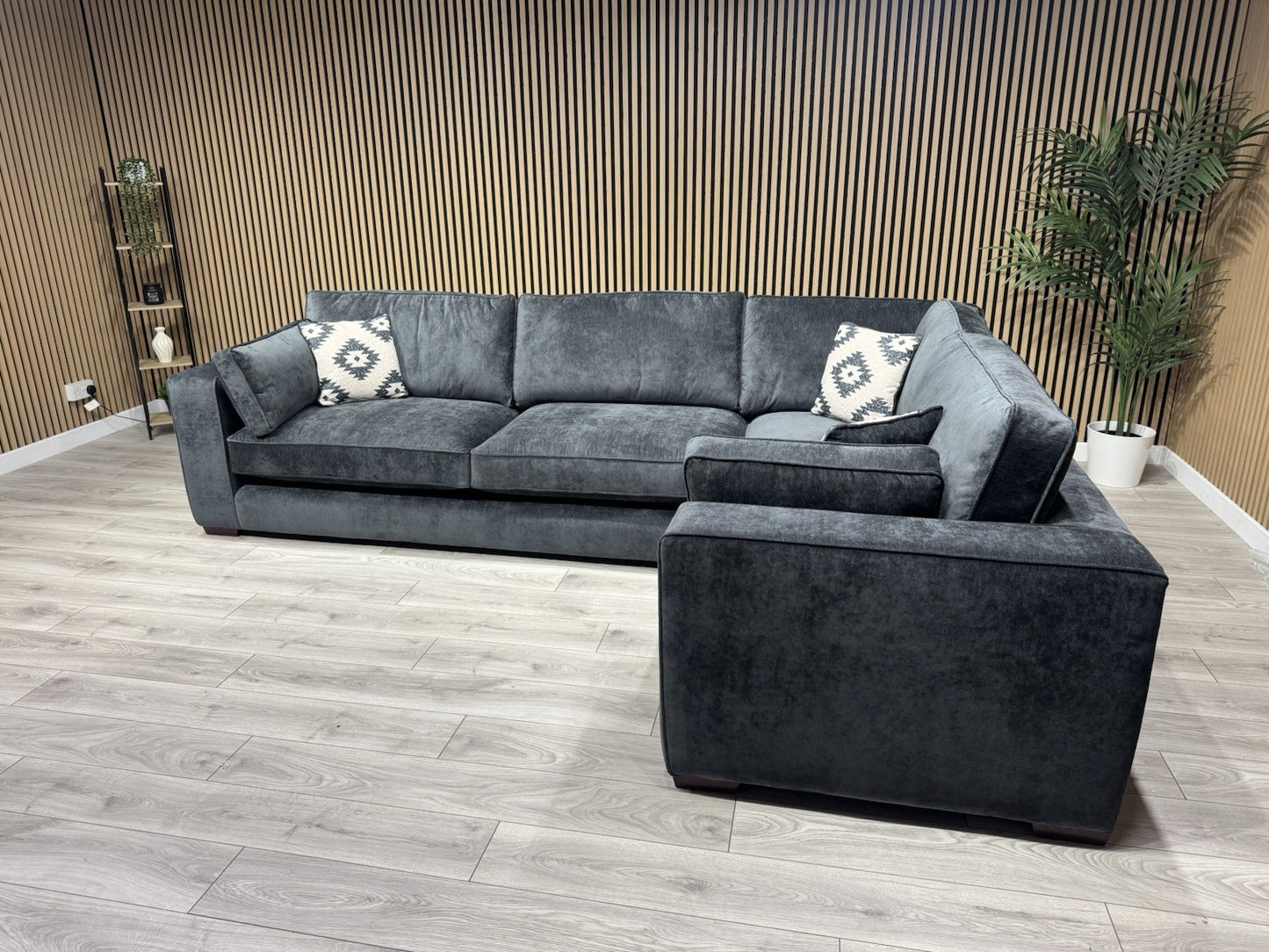 Sofology CAVALLI Style Fabric Small 3 Corner 1.5 Sofa, Slate - RRP £4,499