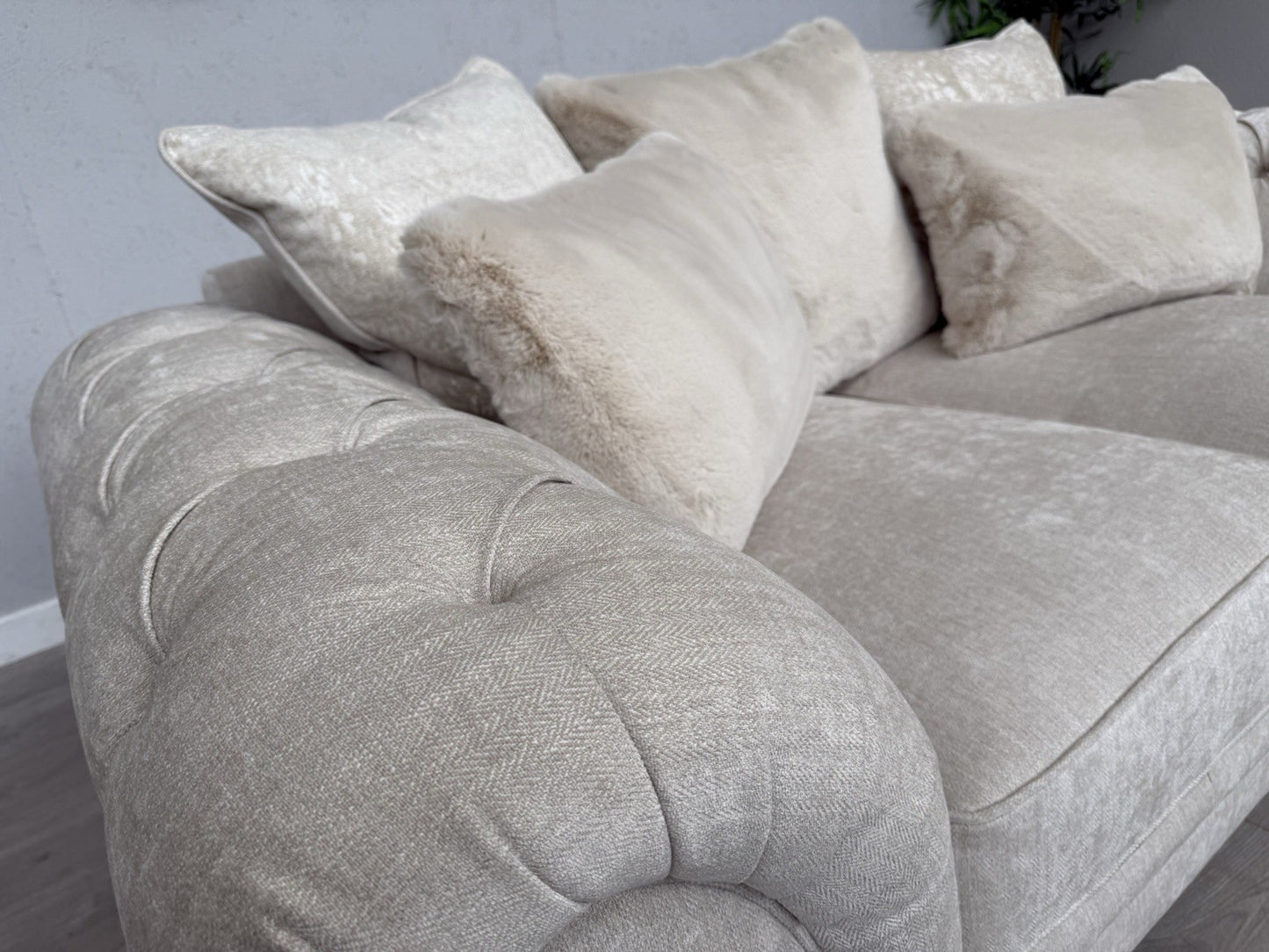 Furniture Village BLENHEIM Fabric 2 Seater Sofa Scatter Back Ivory - RRP £2495