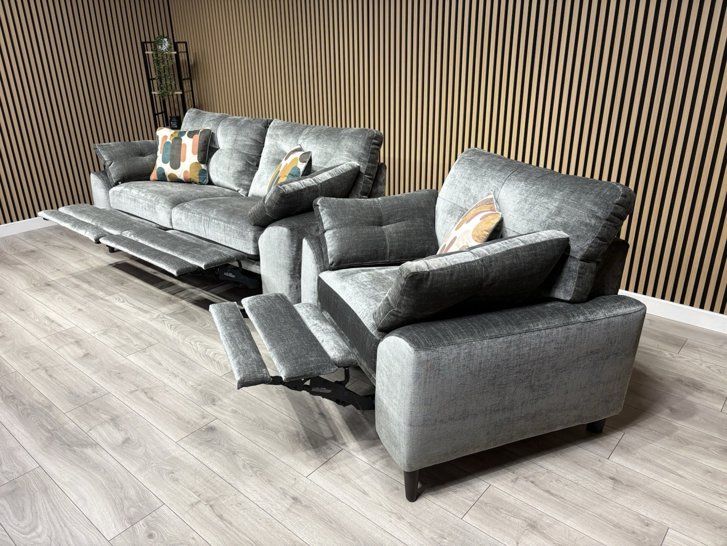 Furniture Village MALIBU Fabric 3 Seater Sofa + Armchair, Recliners - RRP £3,440