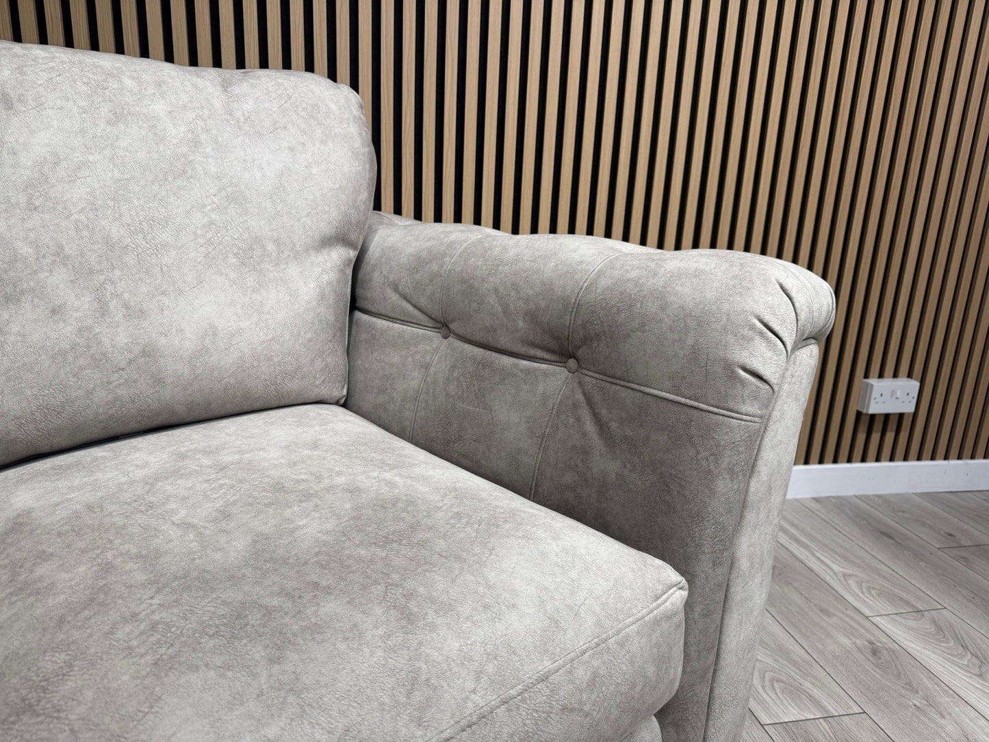 Furniture Village Boutique AURA Fabric 2 x Armchairs, Oatmeal - RRP £2,190
