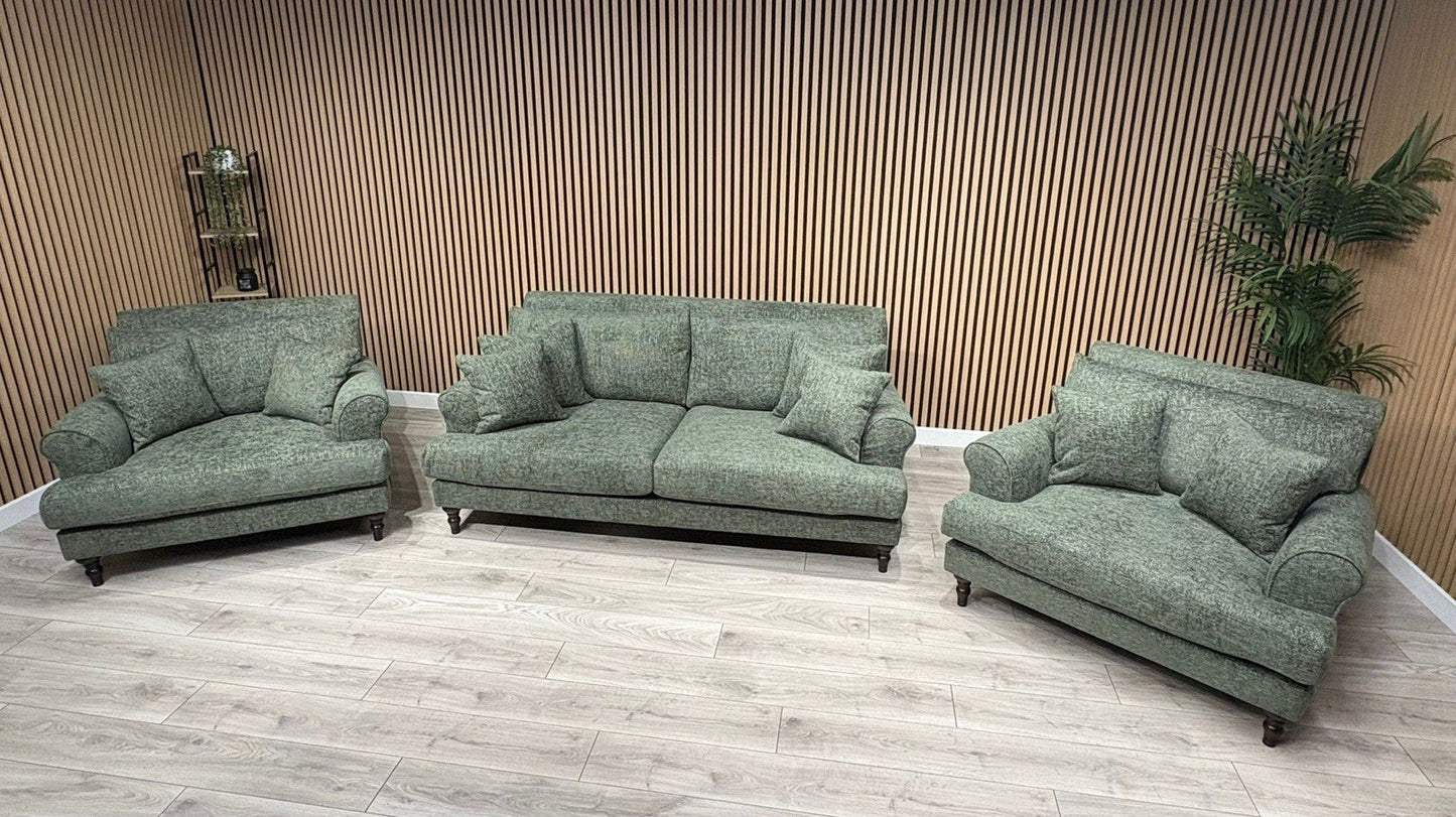 Laura Ashley LYNDEN Style Fabric 3 Seater Sofa + 2 x Armchairs Set - RRP £3695