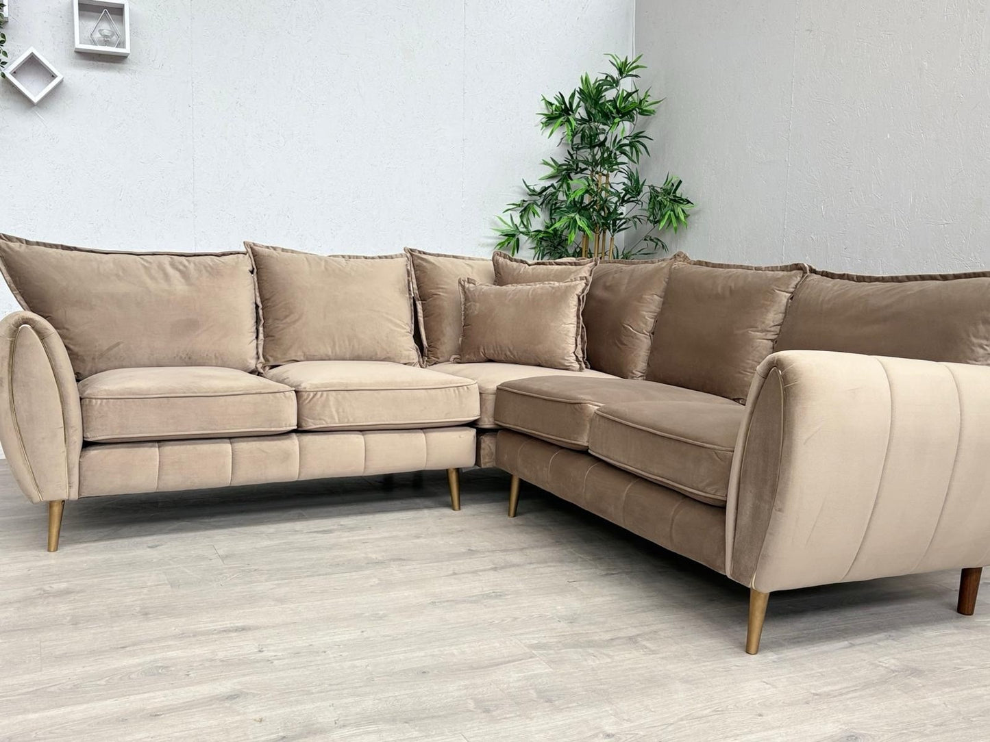 Sofology - GABRIELLE Style Fabric 2 Corner 2 Sofa, Latte - RRP £2,599