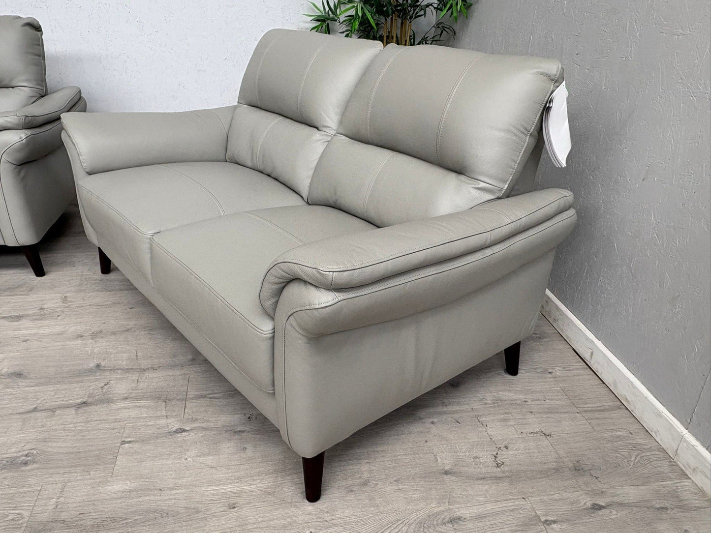 Furniture Village WINNER Leather 3 + 2 Seater Sofa Set, Light Grey - RRP £1,890
