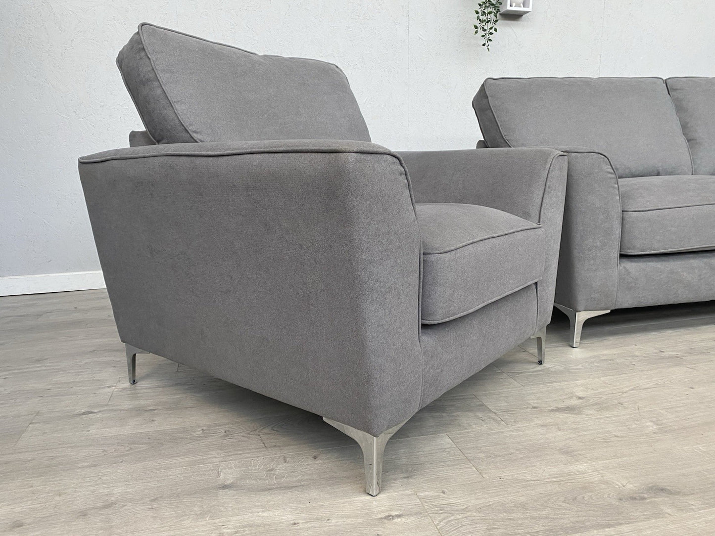 Furniture Village LEGEND Fabric 3 Seater Sofa, Armchair + Swivel Chair RRP £2835