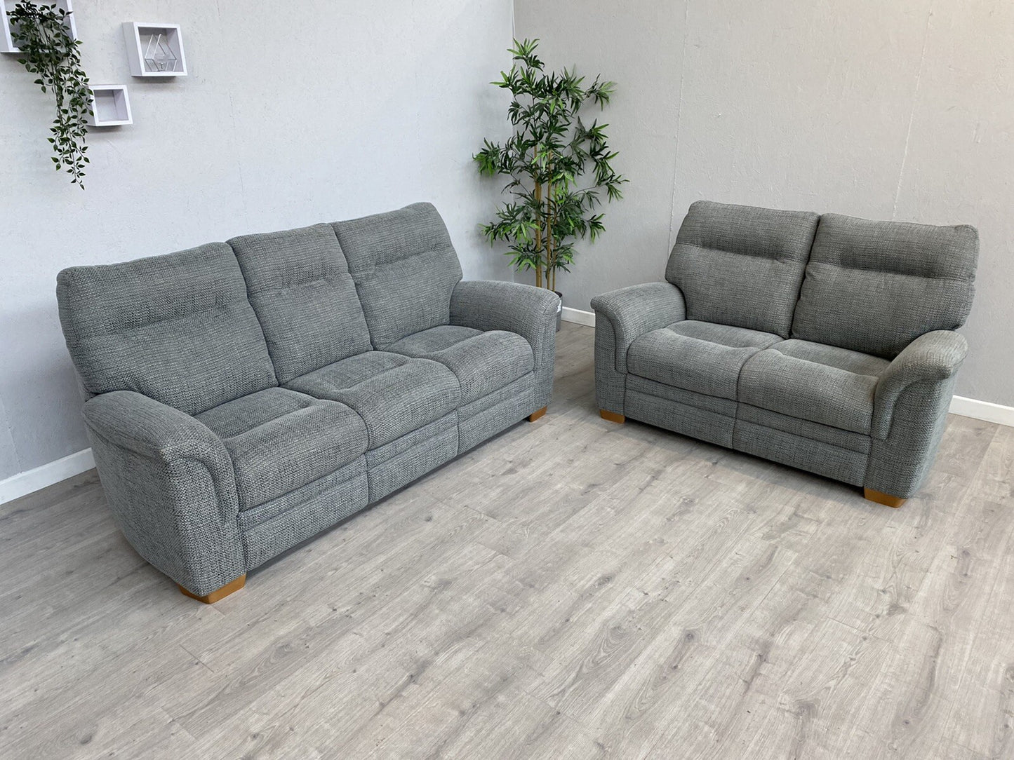 Parker Knoll - HUDSON 23 Fabric 3 Seater + 2 Seater Sofas + Stool - RRP £5,215