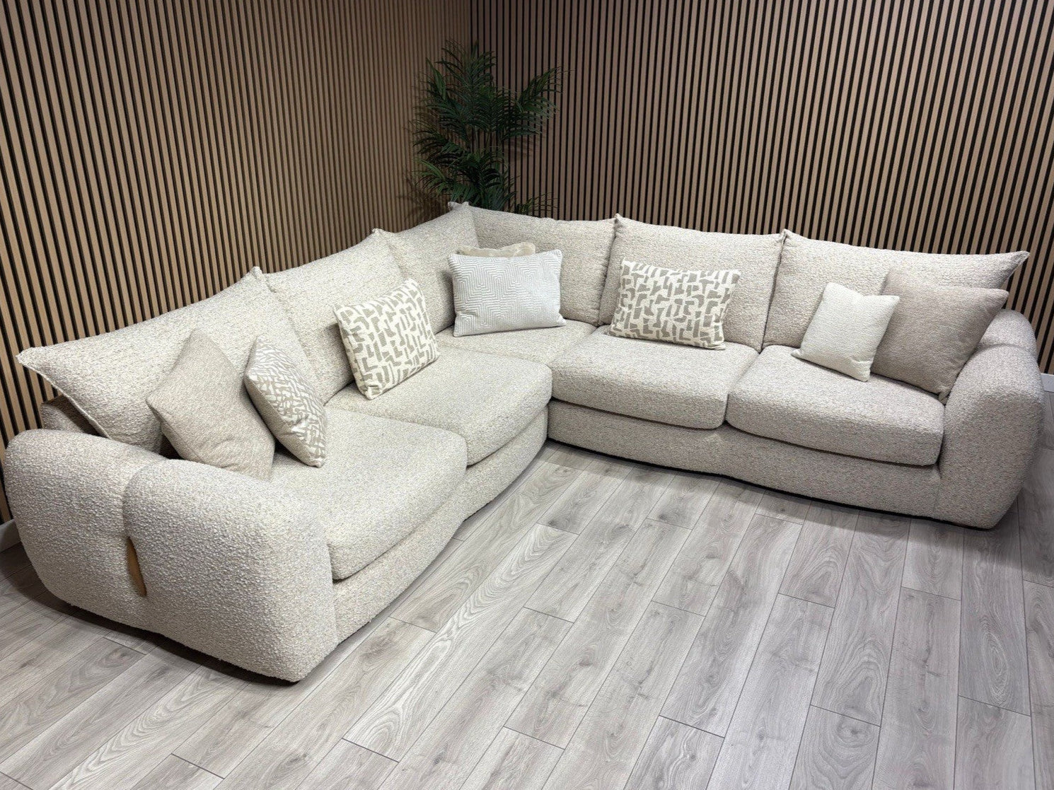 Beige-Boucle-Corner-Sofa