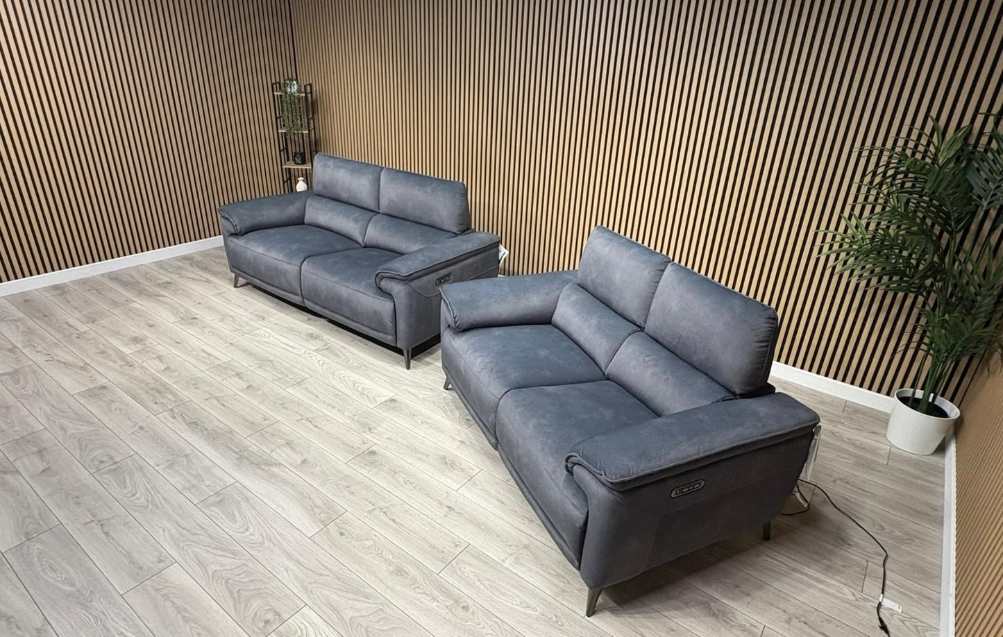 Furniture Village MOET Style Fabric 3 + 2 Seater Power Sofa Set - RRP £3,890