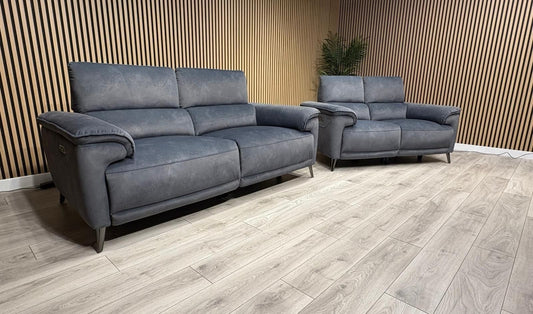 Furniture Village MOET Style Fabric 3 + 2 Seater Power Sofa Set - RRP £3,890