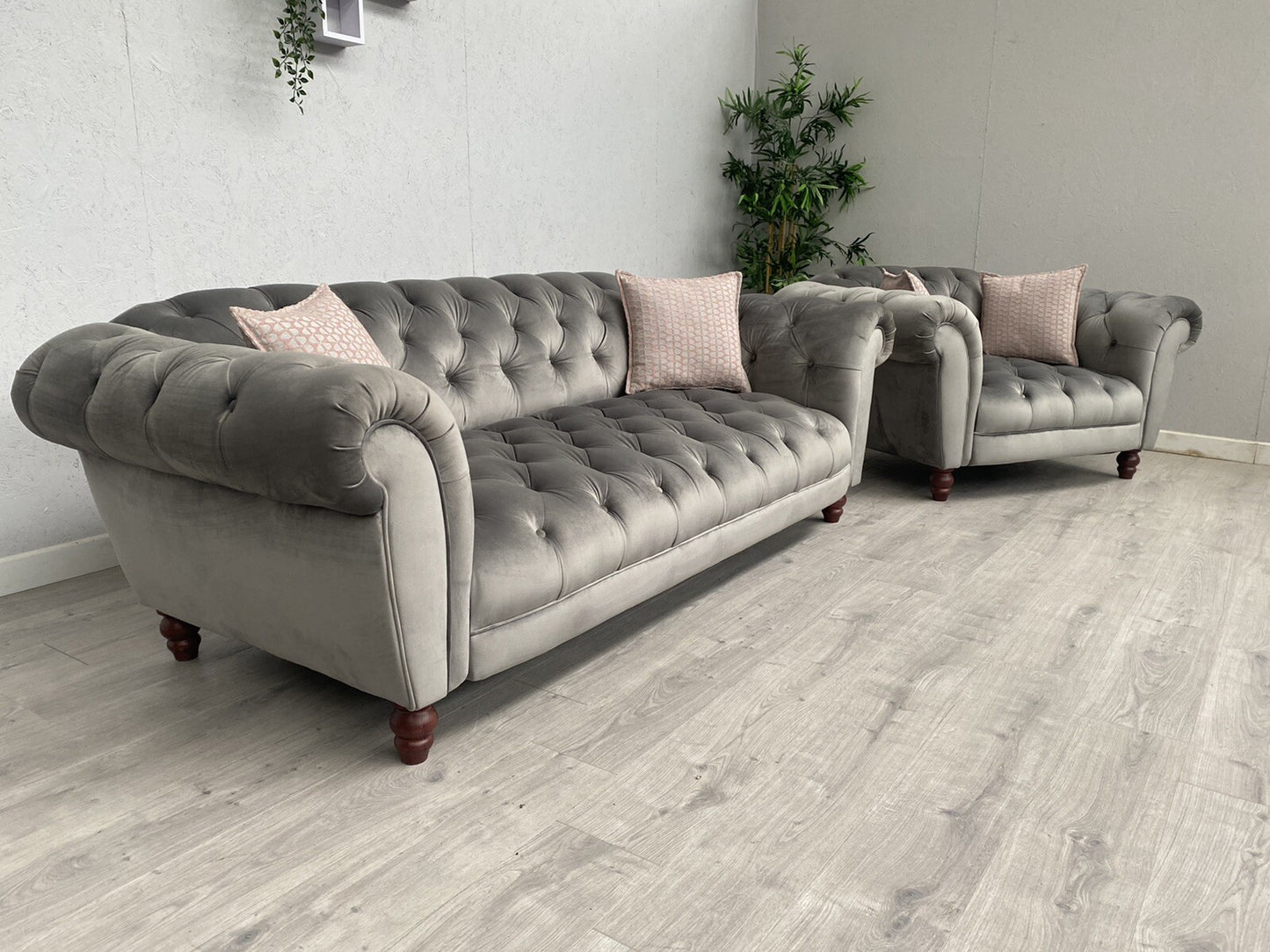 Alexander James Luisa Chesterfield 3 Seater Sofa + Armchair Set - RRP £3,930