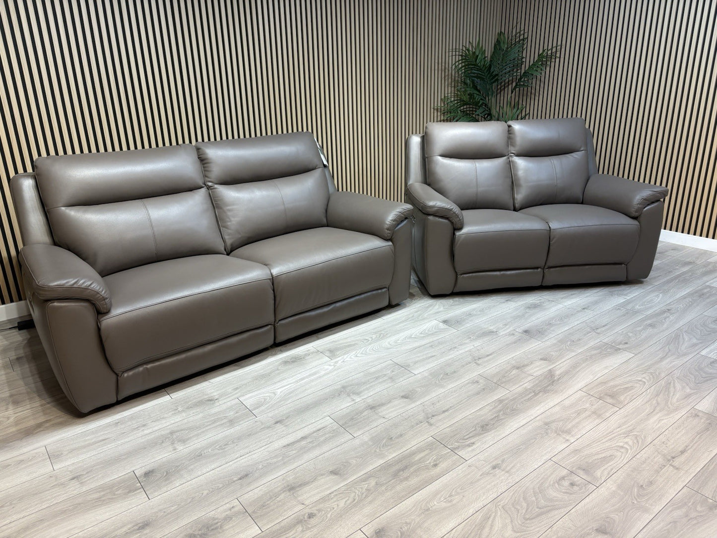 NAVONA 3 Seater + 2 Seater Leather Sofa Set, Power Recliners - RRP £3,498