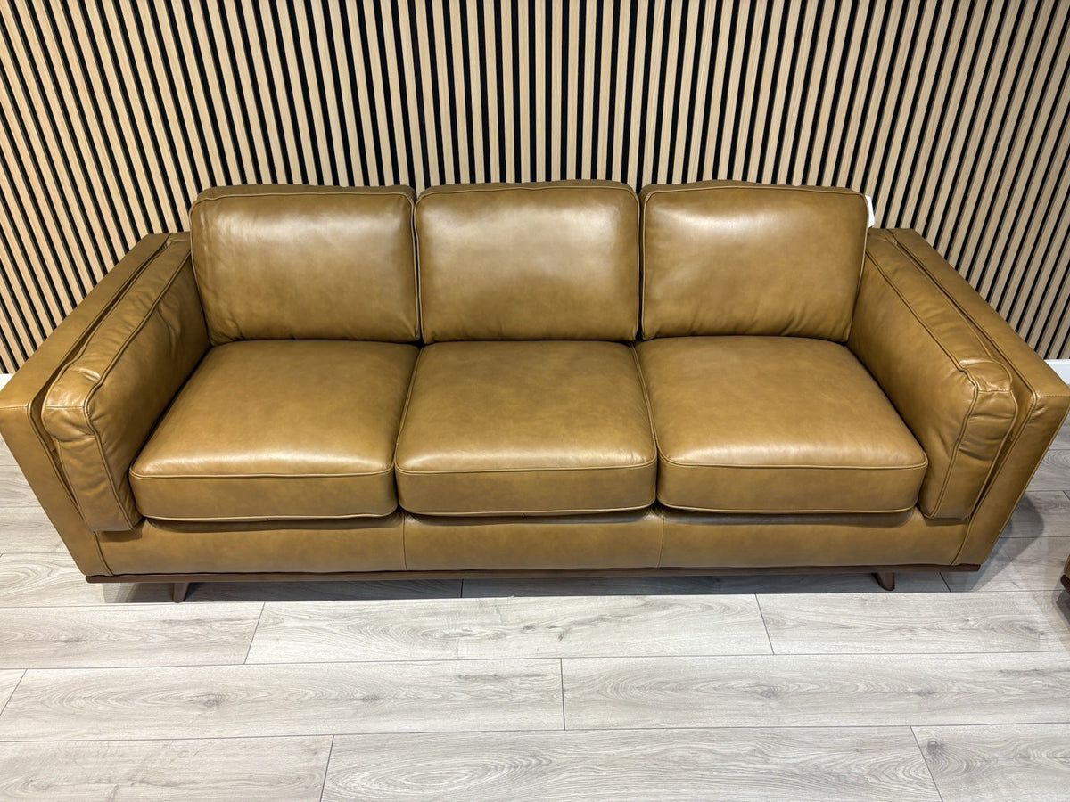 John Lewis Sample VALENCIA Leather 3 Seater Sofa, Caramel - RRP £2299