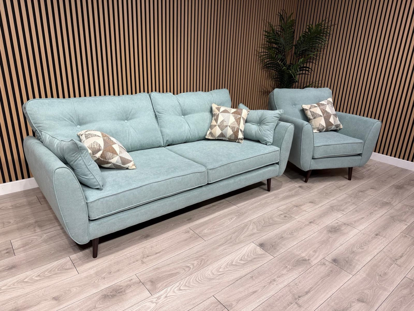 DFS - Zinc 3 Seater & Chair Fabric Seater Sofa Set RRP £1799